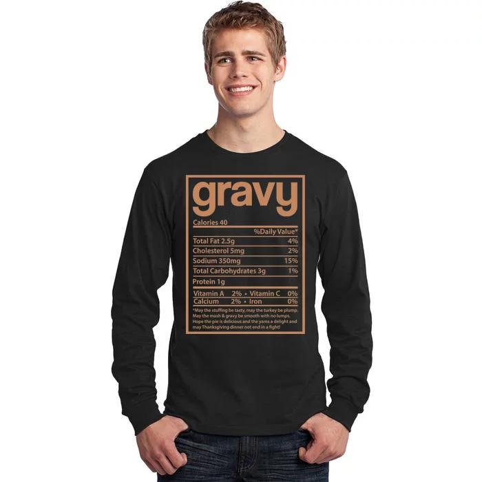 Thanksgiving Gravy Nutrition Facts Tall Long Sleeve T-Shirt