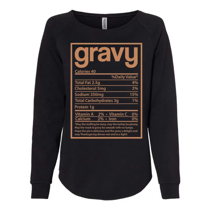 Thanksgiving Gravy Nutrition Facts Womens California Wash Sweatshirt