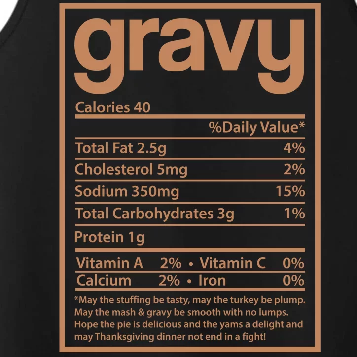 Thanksgiving Gravy Nutrition Facts Performance Tank