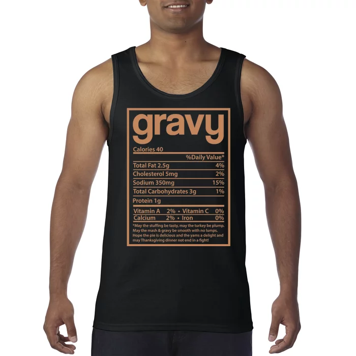 Thanksgiving Gravy Nutrition Facts Tank Top