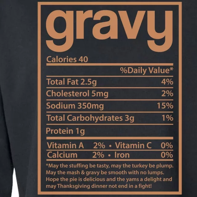 Thanksgiving Gravy Nutrition Facts Cropped Pullover Crew