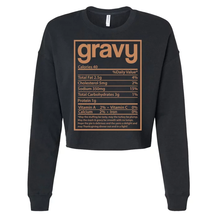 Thanksgiving Gravy Nutrition Facts Cropped Pullover Crew