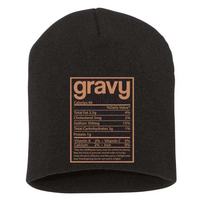 Thanksgiving Gravy Nutrition Facts Short Acrylic Beanie