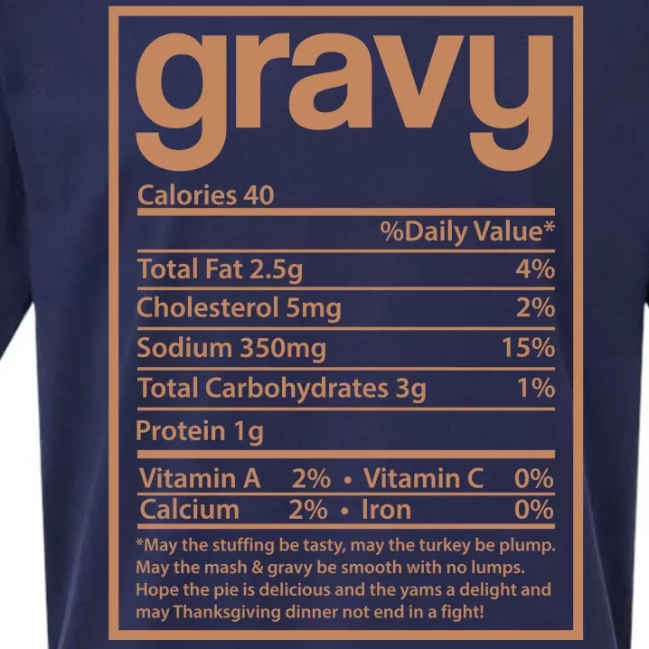 Thanksgiving Gravy Nutrition Facts Sueded Cloud Jersey T-Shirt