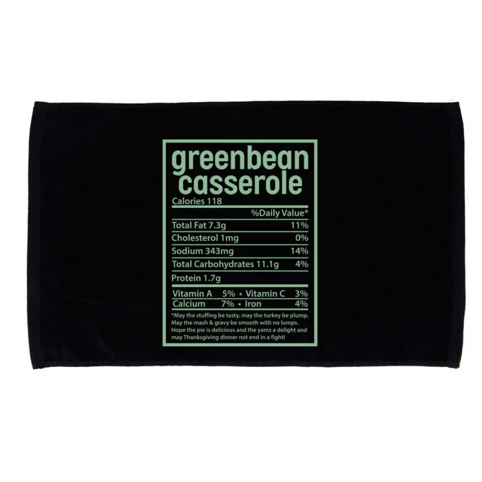 Thanksgiving Greenbean Casserole Nutrition Facts Microfiber Hand Towel