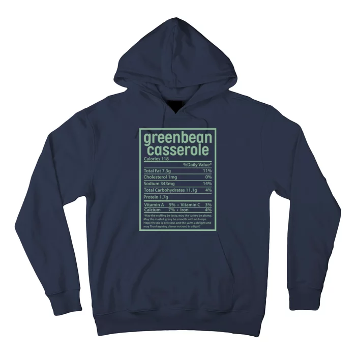 Thanksgiving Greenbean Casserole Nutrition Facts Hoodie