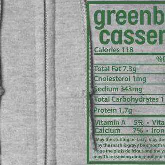 Thanksgiving Greenbean Casserole Nutrition Facts Full Zip Hoodie