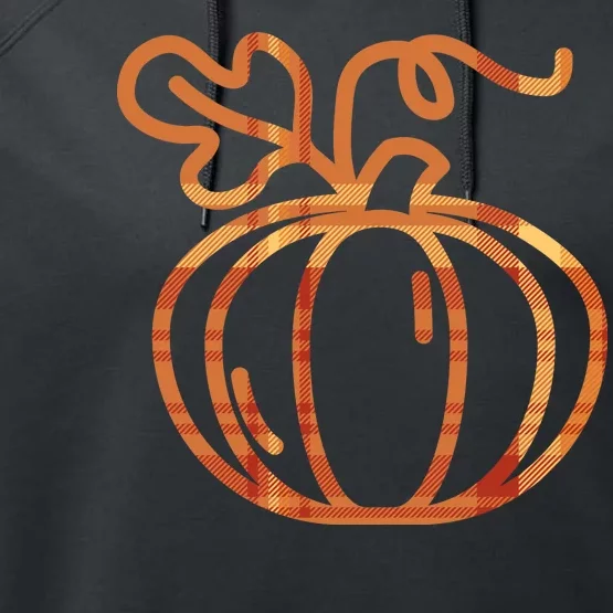 Thanksgiving Halloween Pumpkin Fall Autumn Plaid Performance Fleece Hoodie