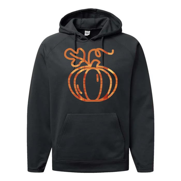 Thanksgiving Halloween Pumpkin Fall Autumn Plaid Performance Fleece Hoodie