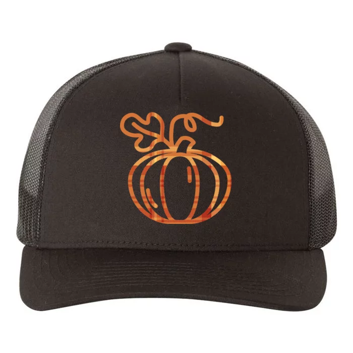 Thanksgiving Halloween Pumpkin Fall Autumn Plaid Yupoong Adult 5-Panel Trucker Hat