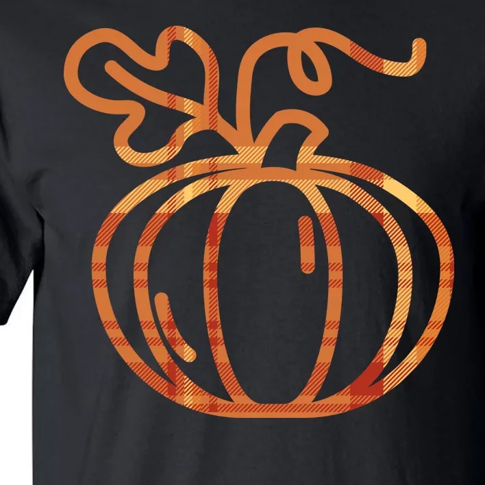 Thanksgiving Halloween Pumpkin Fall Autumn Plaid Tall T-Shirt