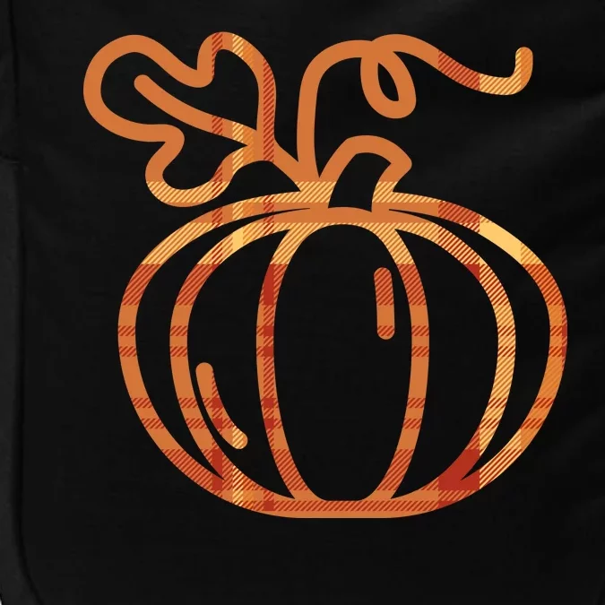 Thanksgiving Halloween Pumpkin Fall Autumn Plaid Impact Tech Backpack