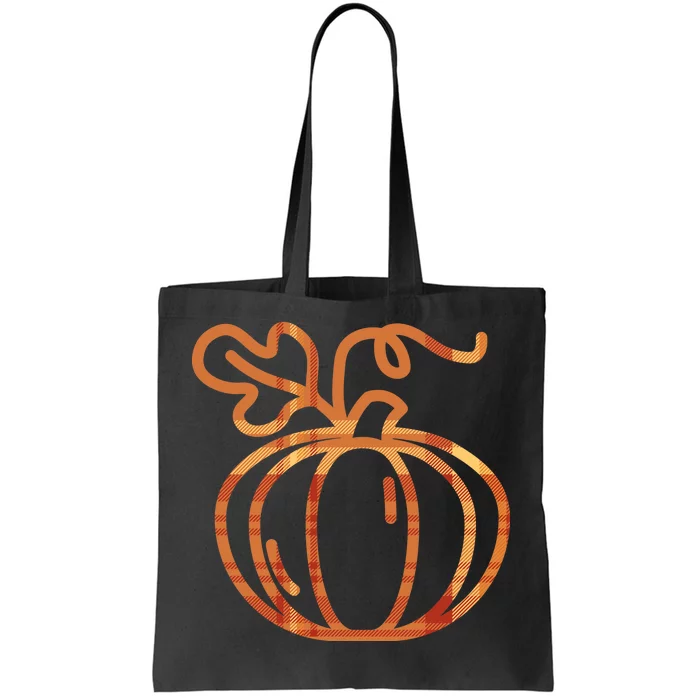 Thanksgiving Halloween Pumpkin Fall Autumn Plaid Tote Bag