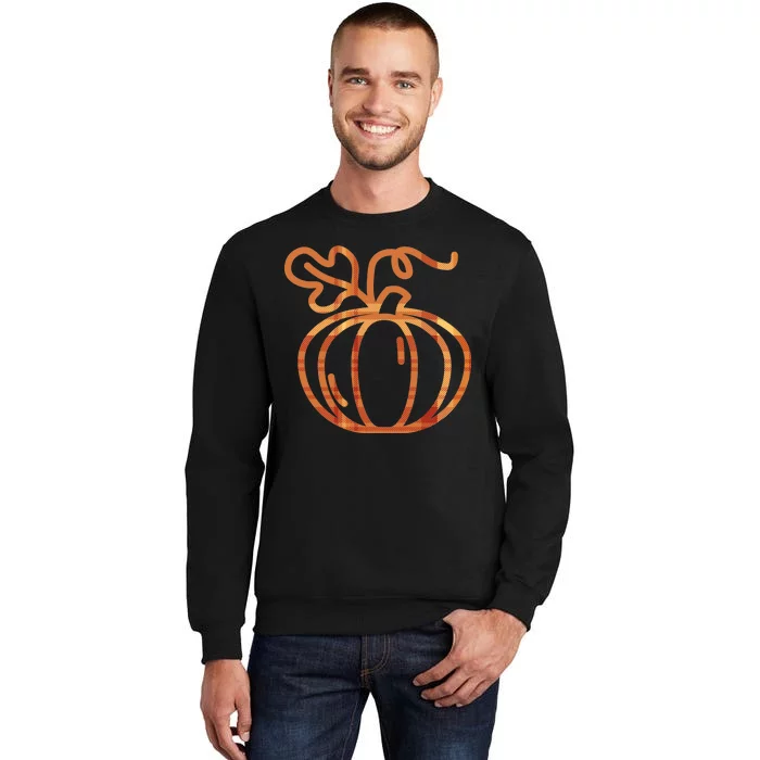 Thanksgiving Halloween Pumpkin Fall Autumn Plaid Tall Sweatshirt