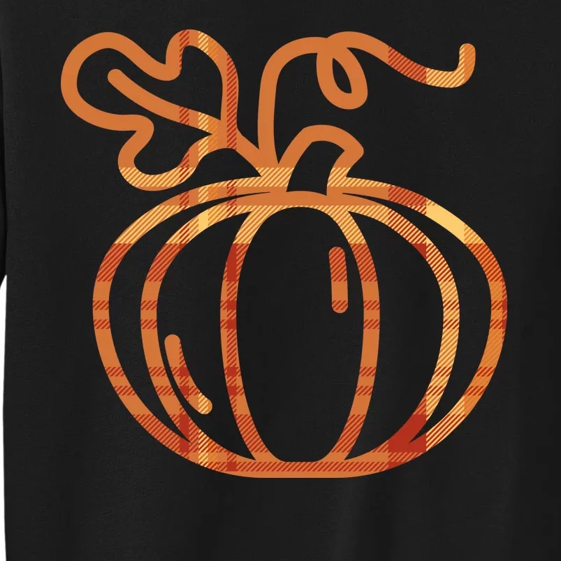 Thanksgiving Halloween Pumpkin Fall Autumn Plaid Tall Sweatshirt