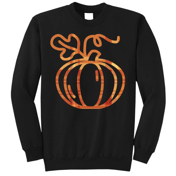 Thanksgiving Halloween Pumpkin Fall Autumn Plaid Tall Sweatshirt