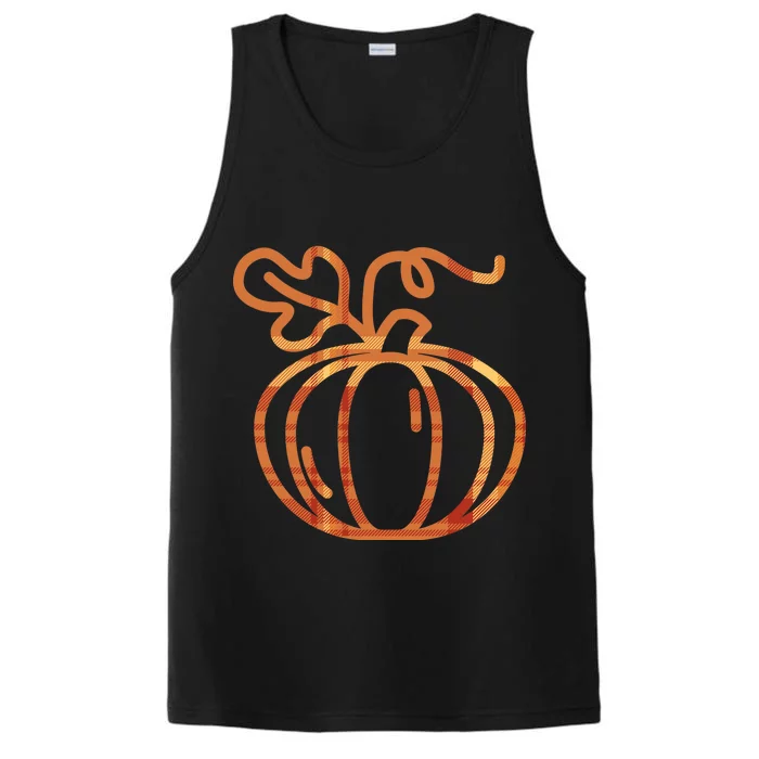 Thanksgiving Halloween Pumpkin Fall Autumn Plaid Performance Tank