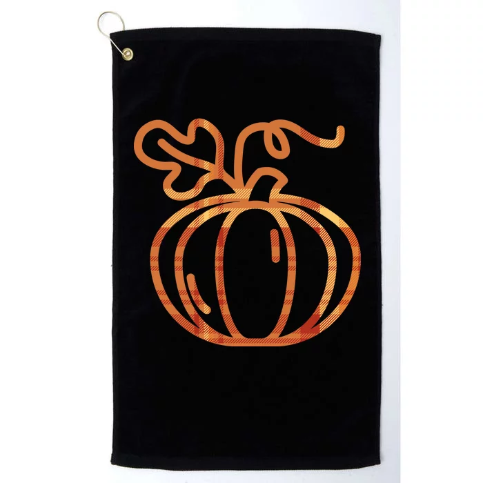 Thanksgiving Halloween Pumpkin Fall Autumn Plaid Platinum Collection Golf Towel