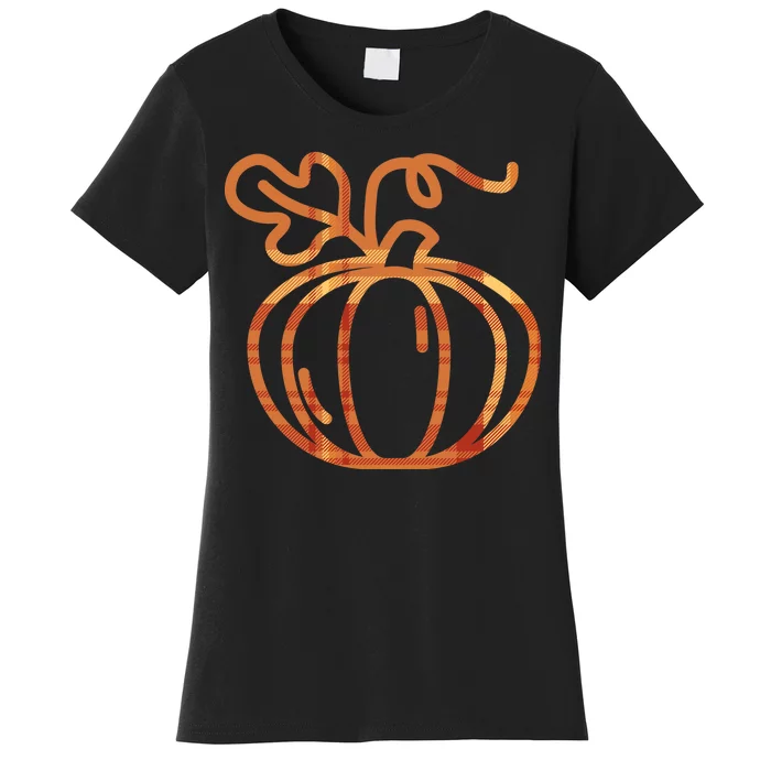 Thanksgiving Halloween Pumpkin Fall Autumn Plaid Women's T-Shirt