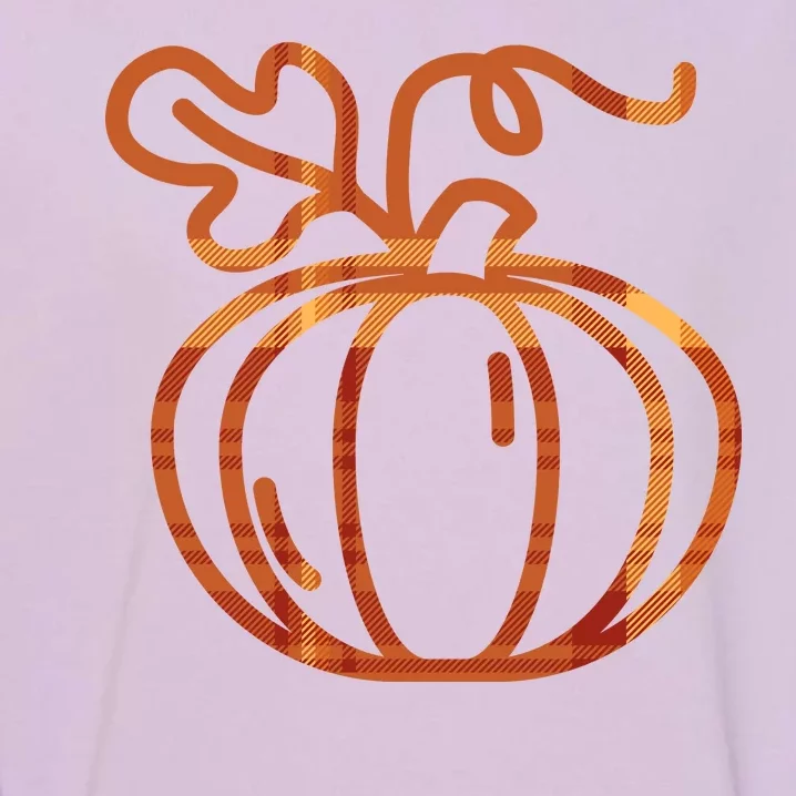 Thanksgiving Halloween Pumpkin Fall Autumn Plaid Garment-Dyed Sweatshirt