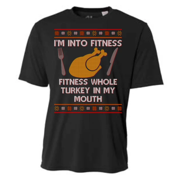 Thanksgiving I'm Into Fitness Ugly Sweater Cooling Performance Crew T-Shirt