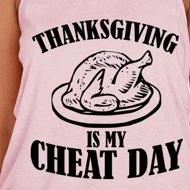 Thanksgiving is My Cheat Day Women's Knotted Racerback Tank