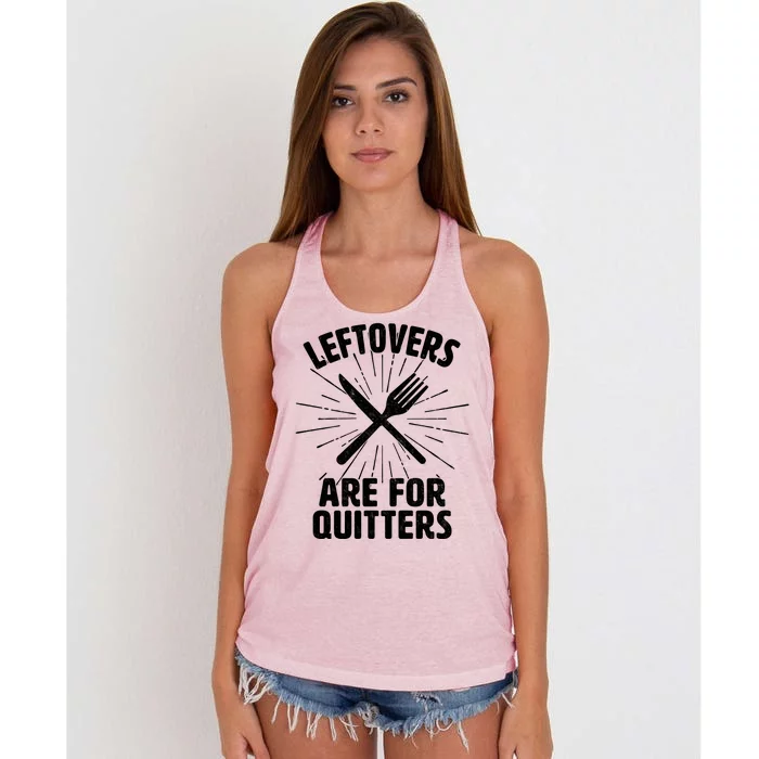 Thanksgiving Leftovers Are For Quitters Women's Knotted Racerback Tank