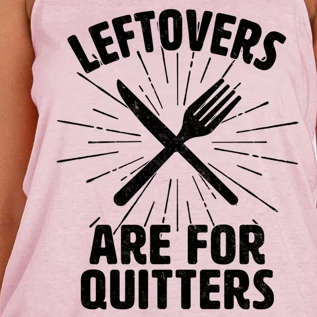 Thanksgiving Leftovers Are For Quitters Women's Knotted Racerback Tank