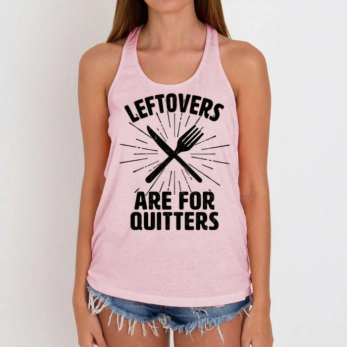 Thanksgiving Leftovers Are For Quitters Women's Knotted Racerback Tank