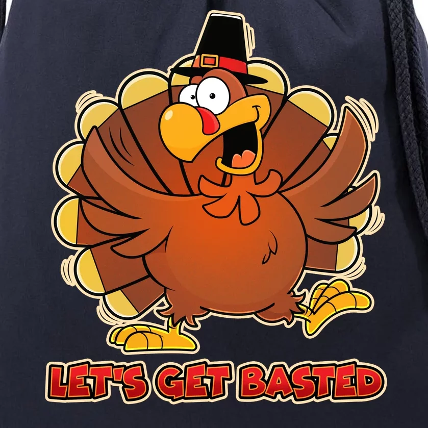 Thanksgiving Let's Get Basted Drawstring Bag