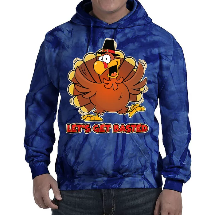 Thanksgiving Let's Get Basted Tie Dye Hoodie