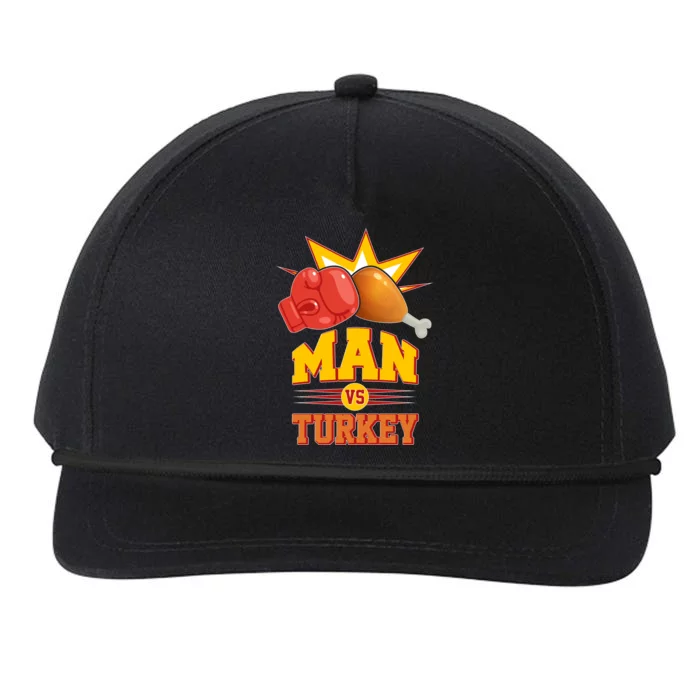 Thanksgiving Man Vs Turkey Fight Snapback Five-Panel Rope Hat