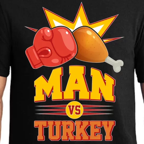 Thanksgiving Man Vs Turkey Fight Pajama Set