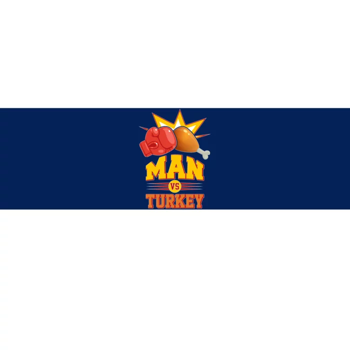 Thanksgiving Man Vs Turkey Fight Bumper Sticker