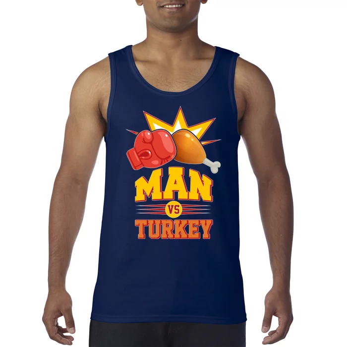 Thanksgiving Man Vs Turkey Fight Tank Top