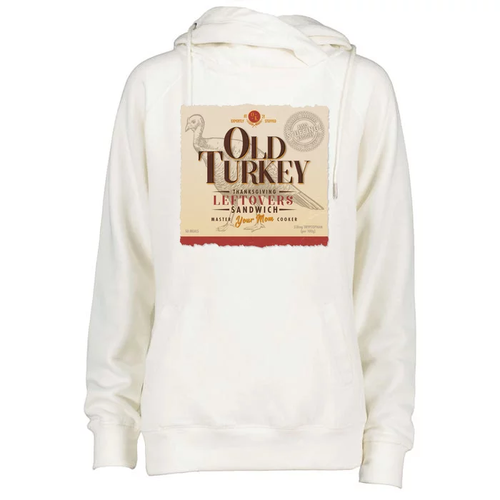 Thanksgiving Old Turkey Vintage Womens Funnel Neck Pullover Hood