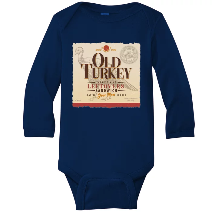 Thanksgiving Old Turkey Vintage Baby Long Sleeve Bodysuit