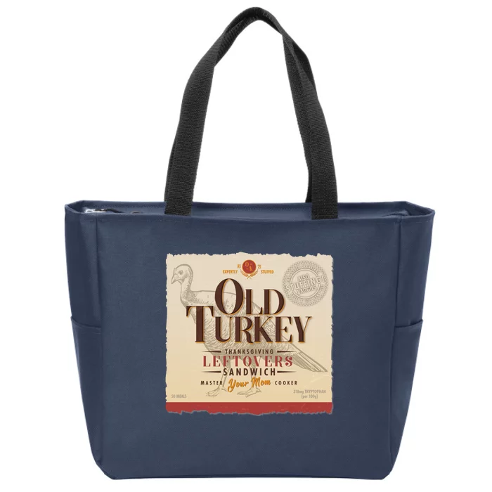 Thanksgiving Old Turkey Vintage Zip Tote Bag