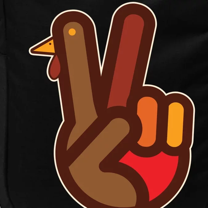 Thanksgiving Peace Sign Hand Turkey Impact Tech Backpack