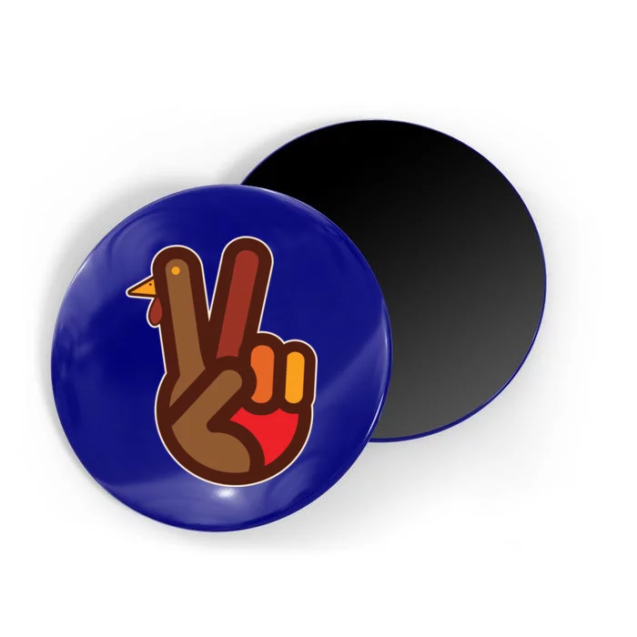 Thanksgiving Peace Sign Hand Turkey Magnet