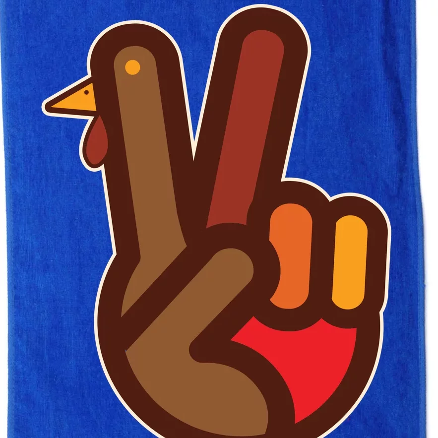 Thanksgiving Peace Sign Hand Turkey Platinum Collection Golf Towel