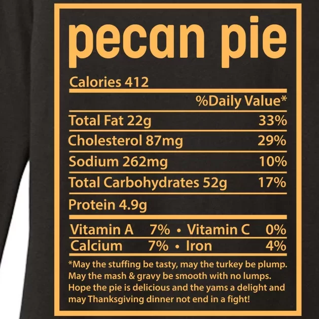 Thanksgiving Pecan Pie Nutrition Facts Womens CVC Long Sleeve Shirt