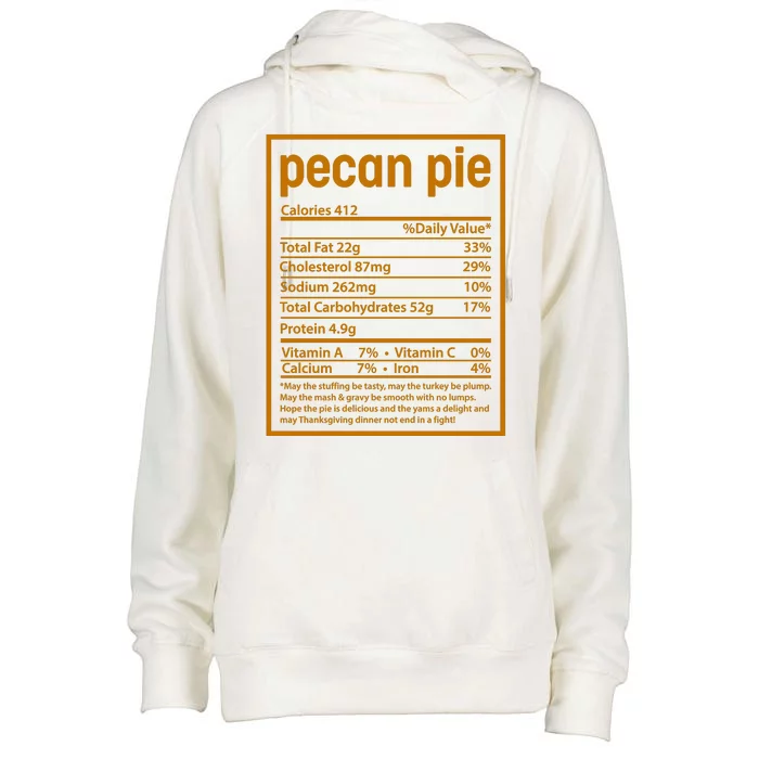 Thanksgiving Pecan Pie Nutrition Facts Womens Funnel Neck Pullover Hood