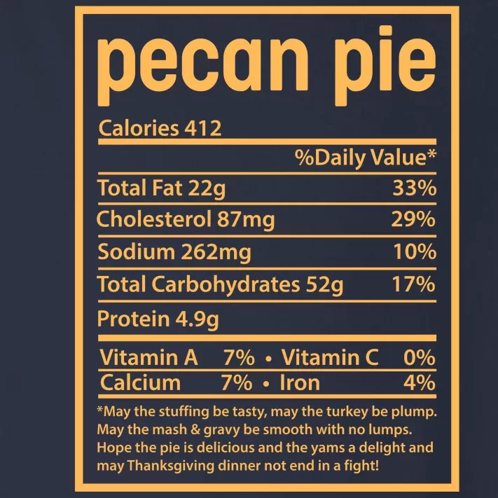 Thanksgiving Pecan Pie Nutrition Facts Toddler Long Sleeve Shirt