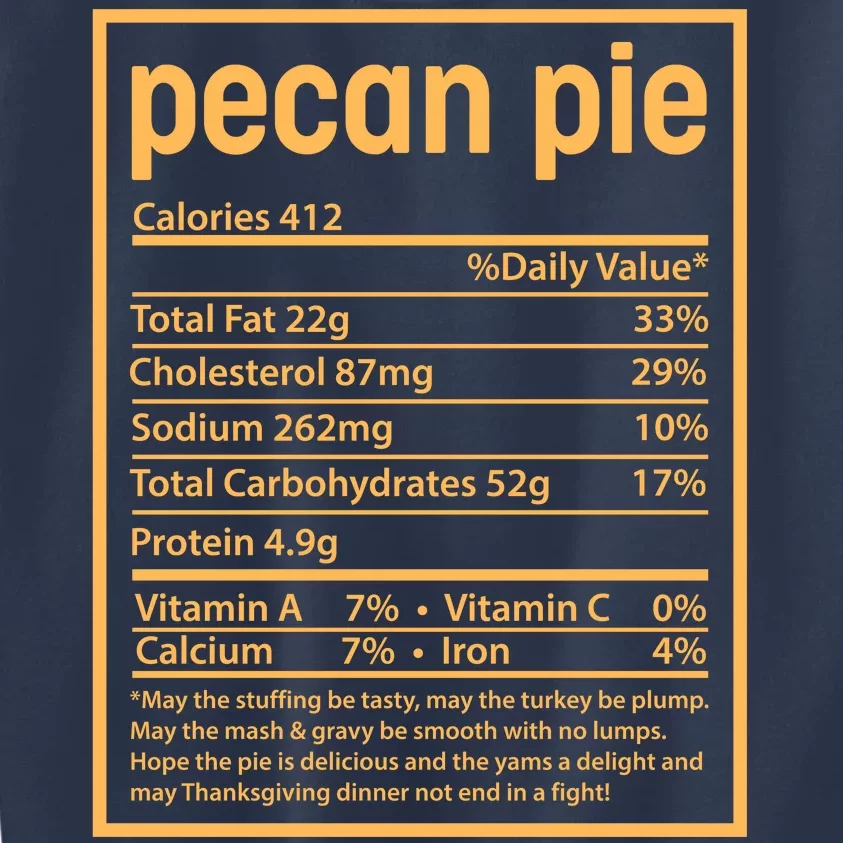 Thanksgiving Pecan Pie Nutrition Facts Kids Sweatshirt