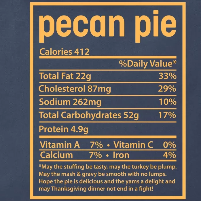 Thanksgiving Pecan Pie Nutrition Facts Zip Tote Bag