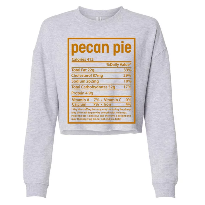 Thanksgiving Pecan Pie Nutrition Facts Cropped Pullover Crew