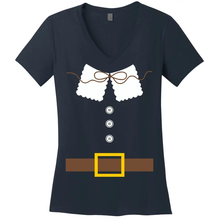 Thanksgiving Pilgrim Costume Women's V-Neck T-Shirt