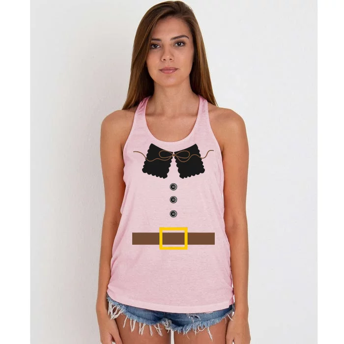 Thanksgiving Pilgrim Costume Women's Knotted Racerback Tank