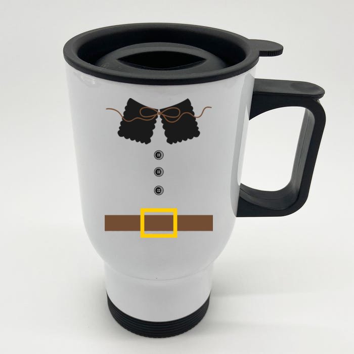 Thanksgiving Pilgrim Costume Front & Back Stainless Steel Travel Mug